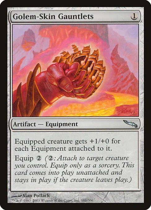 Golem-Skin Gauntlets, Mirrodin 181, uncommon