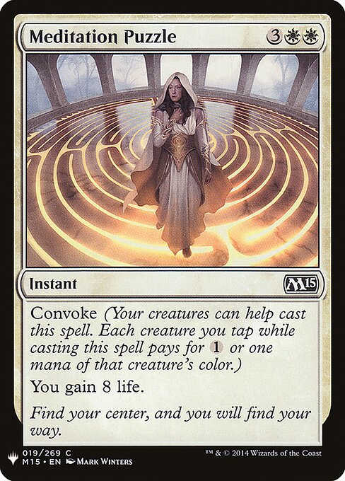Meditation Puzzle, The List M15-19, common