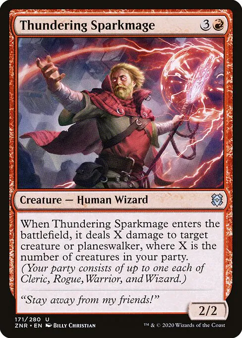 Thundering Sparkmage, Zendikar Rising 171, uncommon
