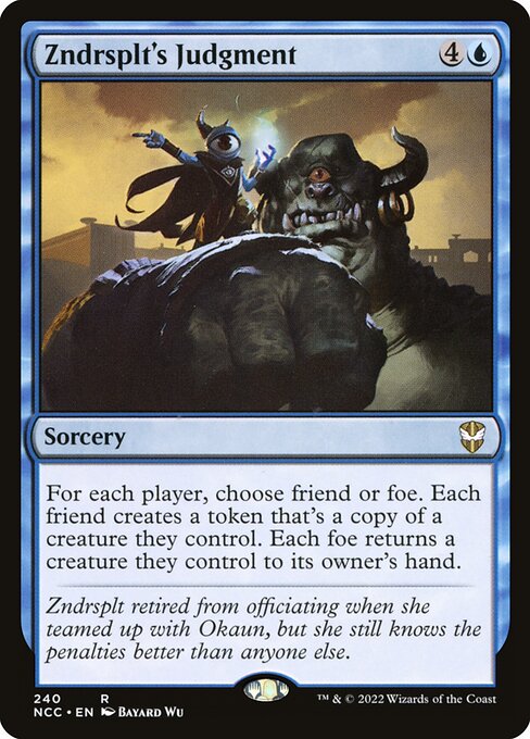 Zndrsplt's Judgment, New Capenna Commander 240, rare
