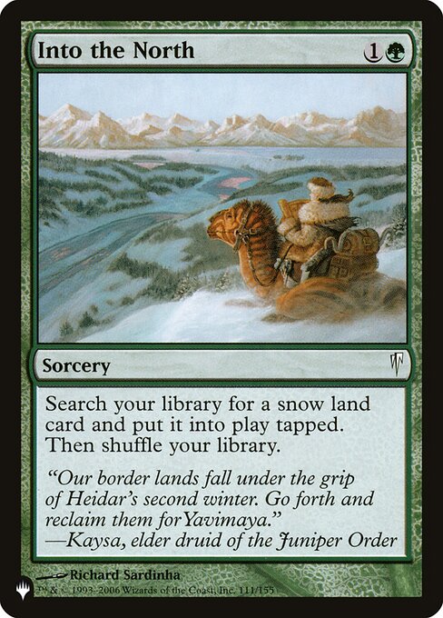 Into the North, The List CSP-111, common