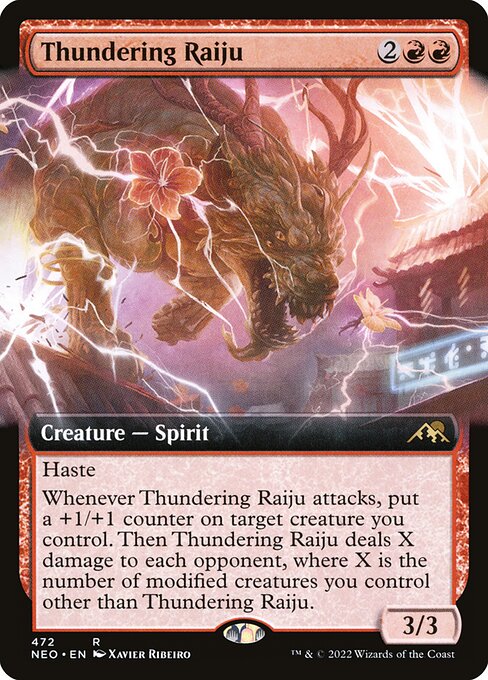 Thundering Raiju, Kamigawa: Neon Dynasty 472, rare