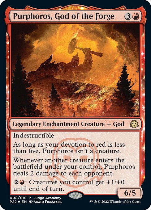 Purphoros, God of the Forge, Judge Gift Cards 2022 8, rare