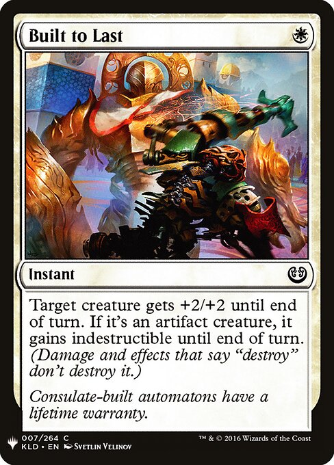 Built to Last, The List KLD-7, common