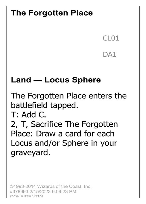 The Forgotten Place, Unknown Event CL01a, common