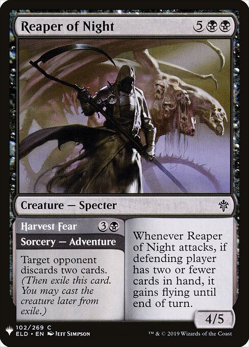 Reaper of Night // Harvest Fear, The List ELD-102, common