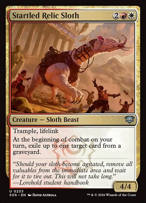 Startled Relic Sloth, Secrets of Strixhaven 233, uncommon