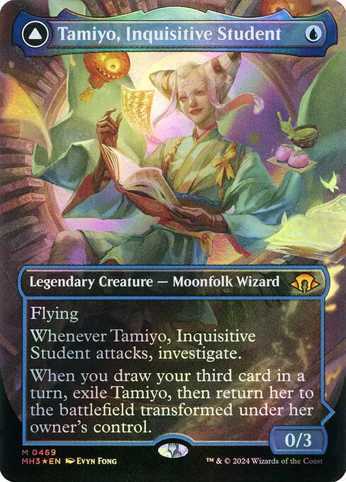 Tamiyo, Inquisitive Student // Tamiyo, Seasoned Scholar, Modern Horizons 3 469, mythic