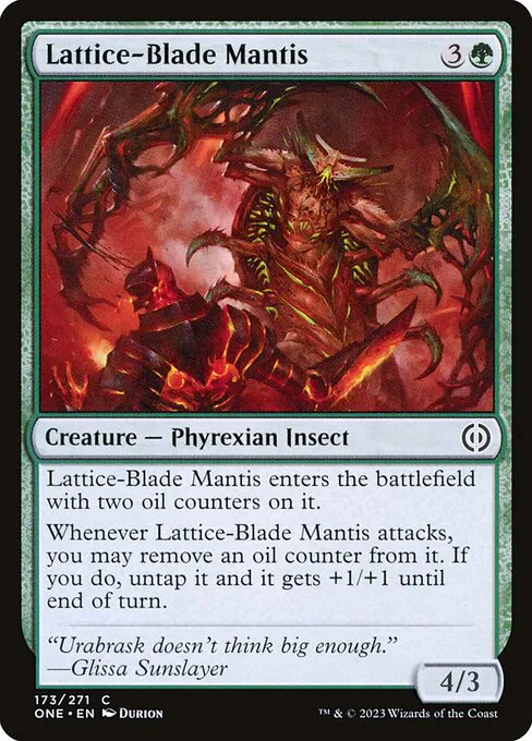 Lattice-Blade Mantis, Phyrexia: All Will Be One 173, common