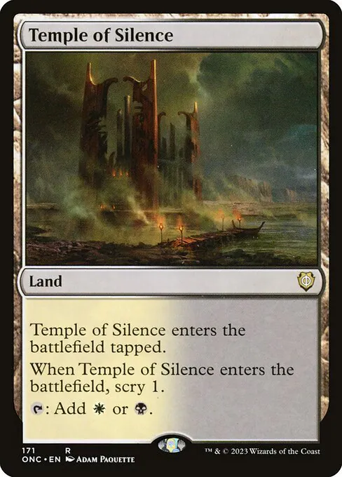 Temple of Silence, Phyrexia: All Will Be One Commander 171, rare