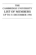 List of Members - Cambridge University, University of Cambridge