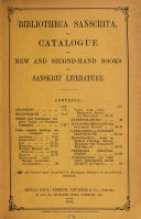 Bibliotheca Sanscrita, Or Catalogue of New and Second-hand Books of Sanskrit Literature