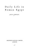 Daily Life in Roman Egypt, Jack Lindsay