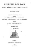 Bulletin des lois. Partie supplémentaire