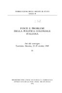 Fonti e problemi della politica coloniale italiana: atti del convegno, Taormina-Messina, 23-29 ottobre 1989, Carla Ghezzi