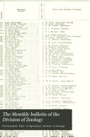 The Monthly Bulletin of the Division of Zoology