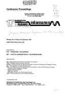 Conference Proceedings, 17th European Microwave Conference: Microwave 87 : Monday 7th to Friday 11th September 1987, Ergife Palace Hotel, Rome, Italy