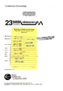 Conference Proceedings: 23rd European Microwave Conference 93, Monday 6th to Thursday 9th September 1993, Palacio de Congress, Madrid, Spain