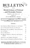 Bulletin of the British Library of Political and Economic Science