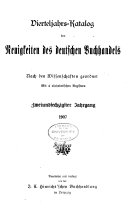 Vierteljahrs-Katalog der Neuigkeiten des Deutschen Buchhandels Nach den Wissenschaften Geordnet, Hinrichs, firm, publishers, Leipzig