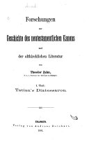 Forschungen zur Geschichte des neutestamentlichen Kanons und der altkirchlichen Literatur: Teil. [Untitled, Theodor Zahn