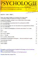 Schweizerische Zeitschrift für Psychologie und ihre Andwendungen. Revue Suisse de Psychologie pure et appliquée