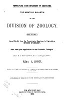 Monthly Buuletin, Pennsylvania. Department of Agriculture. Division of Zoology