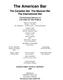 The American Bar - The Canadian Bar - The Mexican Bar - The International Bar, Jeanie J. Clapp