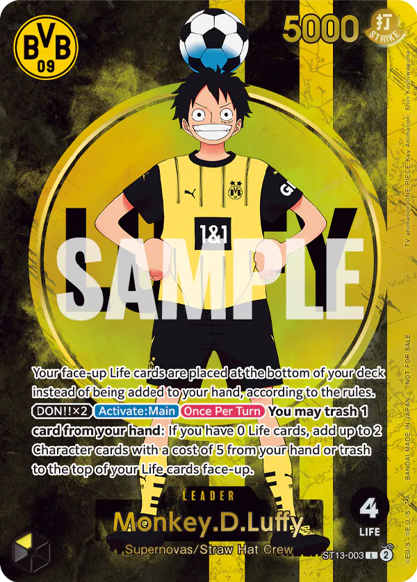 Monkey.D.Luffy, ONE PIECE CARD GAME and Football Team DORTMUND collaboration event, L