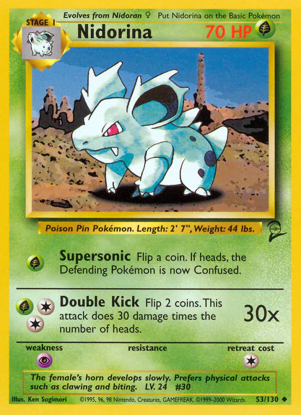 Nidorina, Base Set 2 53/130, uncommon