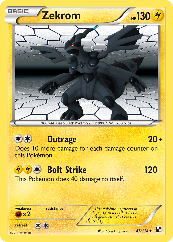 Zekrom, Black & White 47/114, holo-rare
