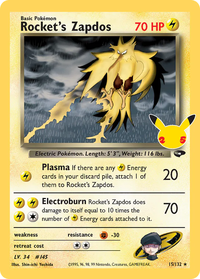 Rocket's Zapdos, Celebrations: Classic Collection 15/25