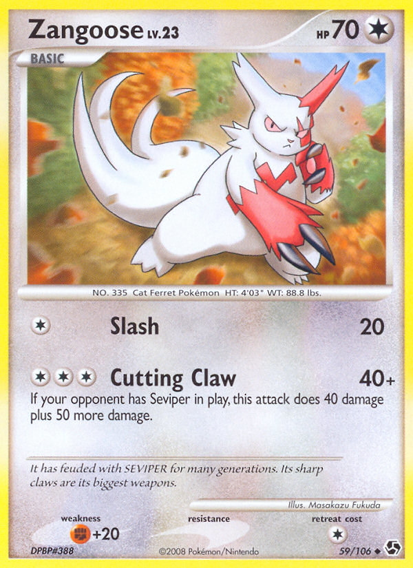 Zangoose, Great Encounters 59/106, uncommon