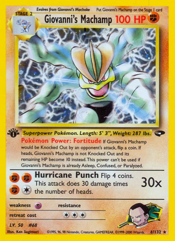 Giovanni's Machamp, Gym Challenge 6/132, holo-rare