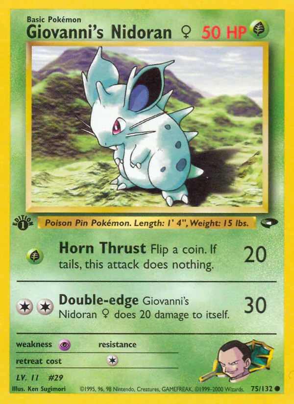 Giovanni's Nidoran ♀, Gym Challenge 75/132, common