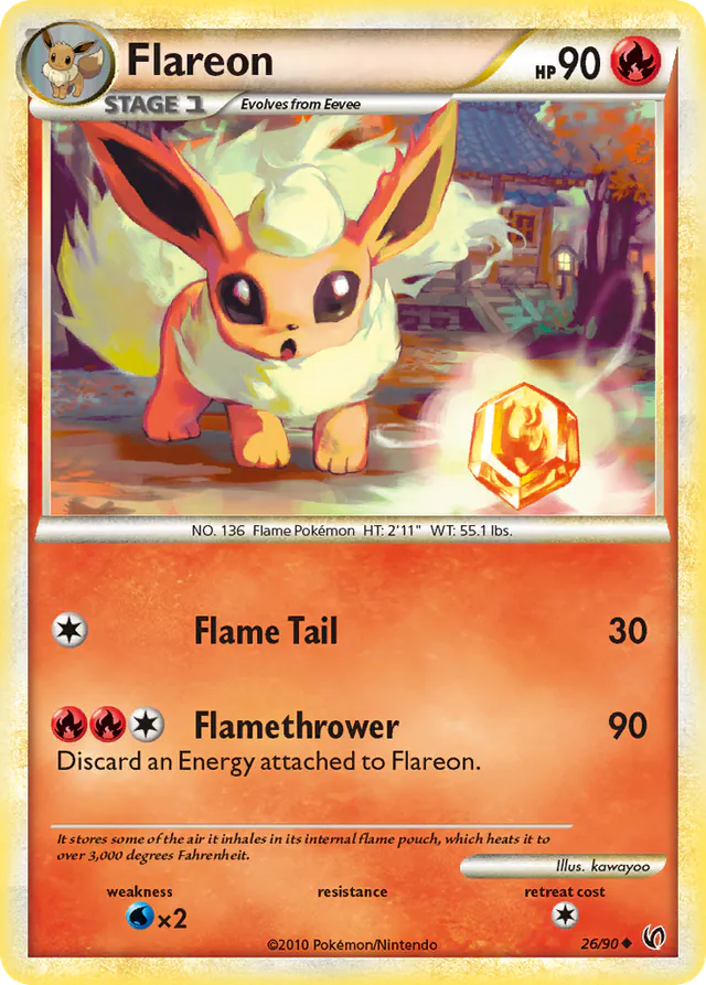 Flareon, HS—Undaunted 26/90, uncommon