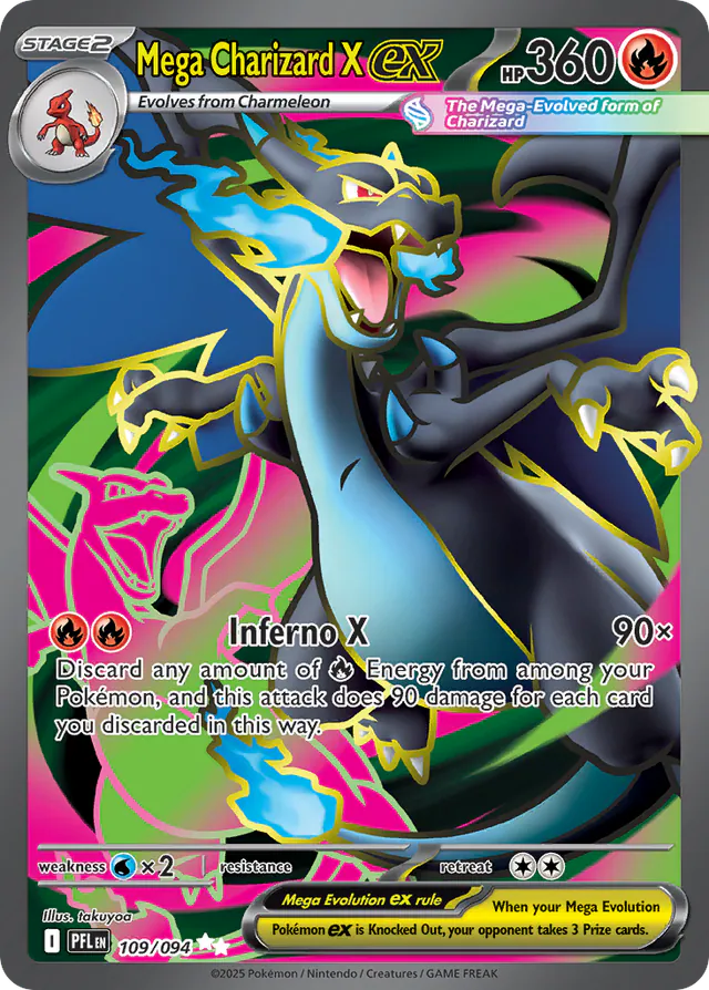 Mega Charizard X ex, Phantasmal Flames 109/94, ultra-rare