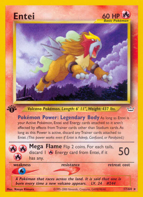 Entei, Neo Revelation 17/64, rare