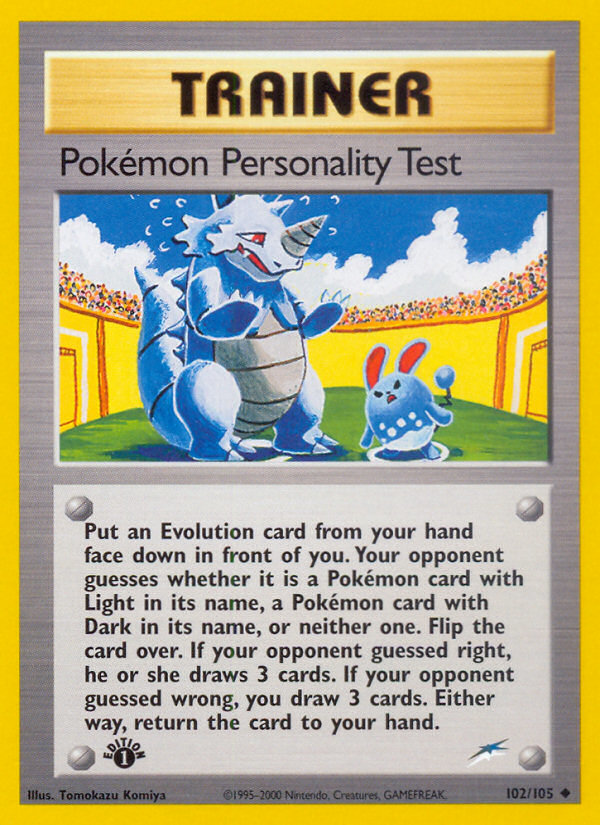 Pokémon Personality Test, Neo Destiny 102/105, uncommon
