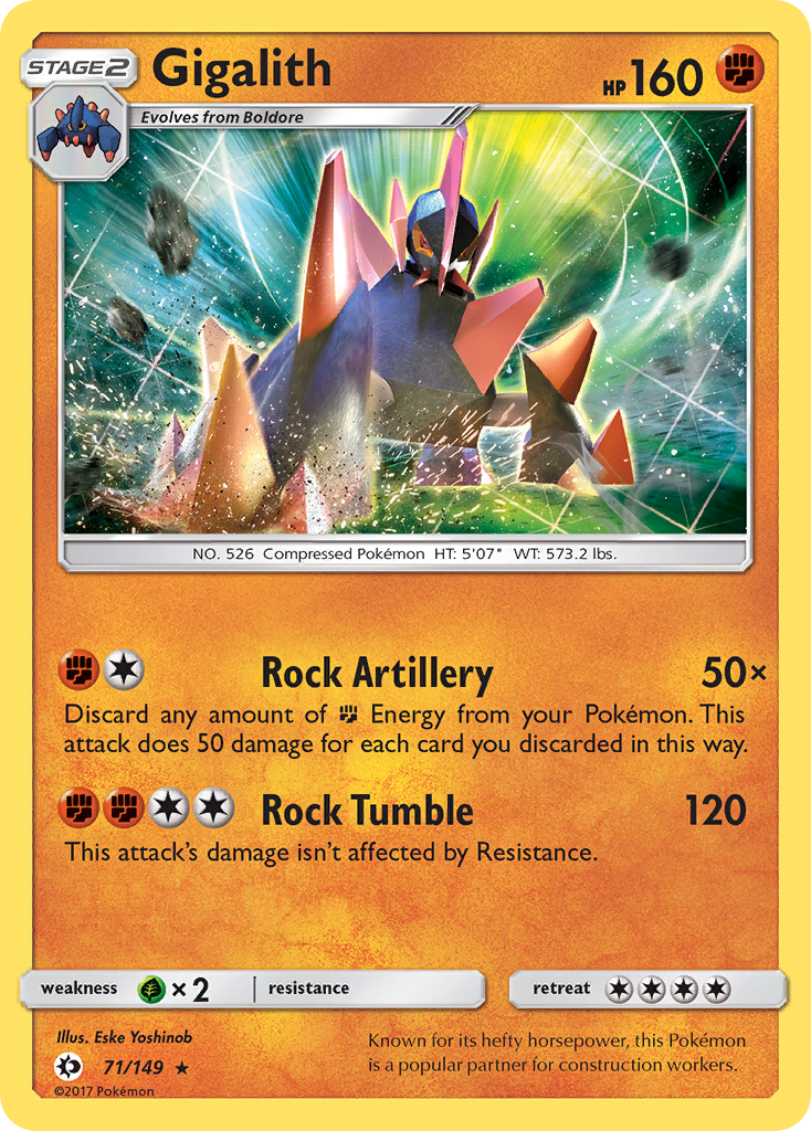 Gigalith, Sun & Moon 71/149, holo-rare