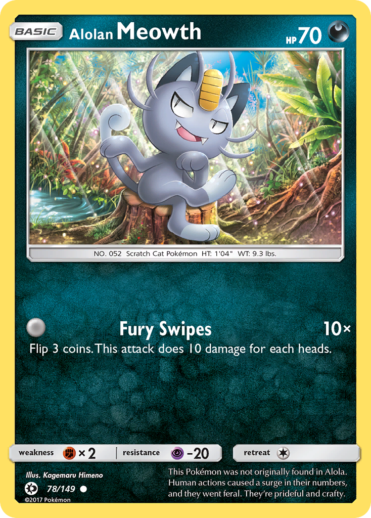 Alolan Meowth, Sun & Moon 78/149, common