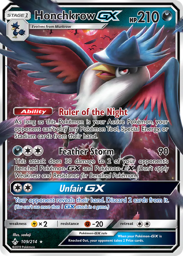 Honchkrow-GX, Unbroken Bonds 109/214, ultra-rare