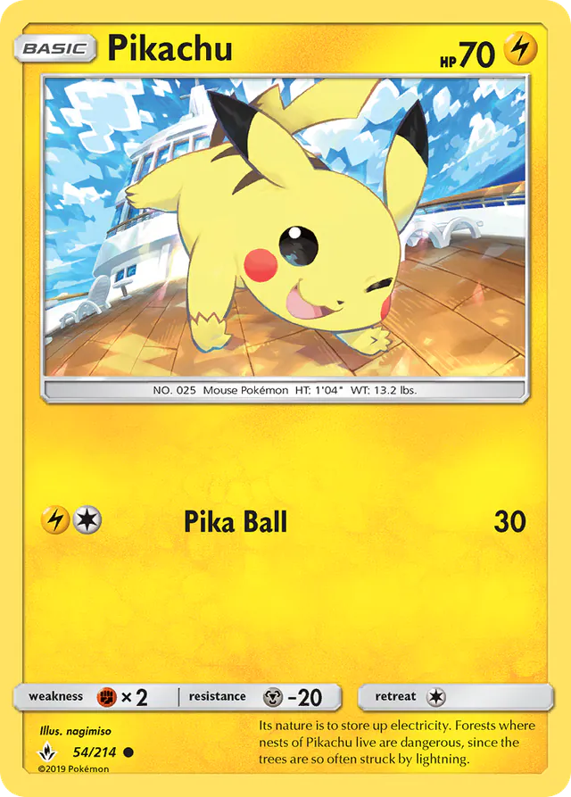 Pikachu, Unbroken Bonds 54/214, common