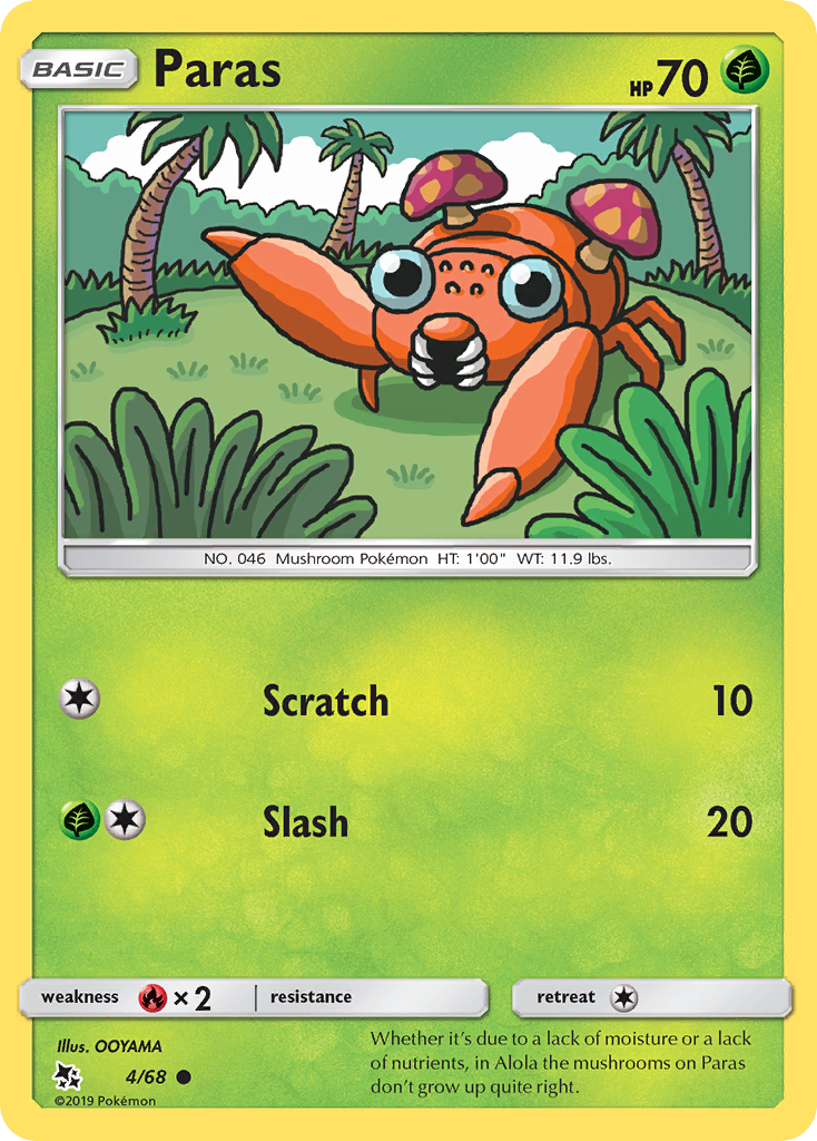 Paras, Hidden Fates 4/68, common