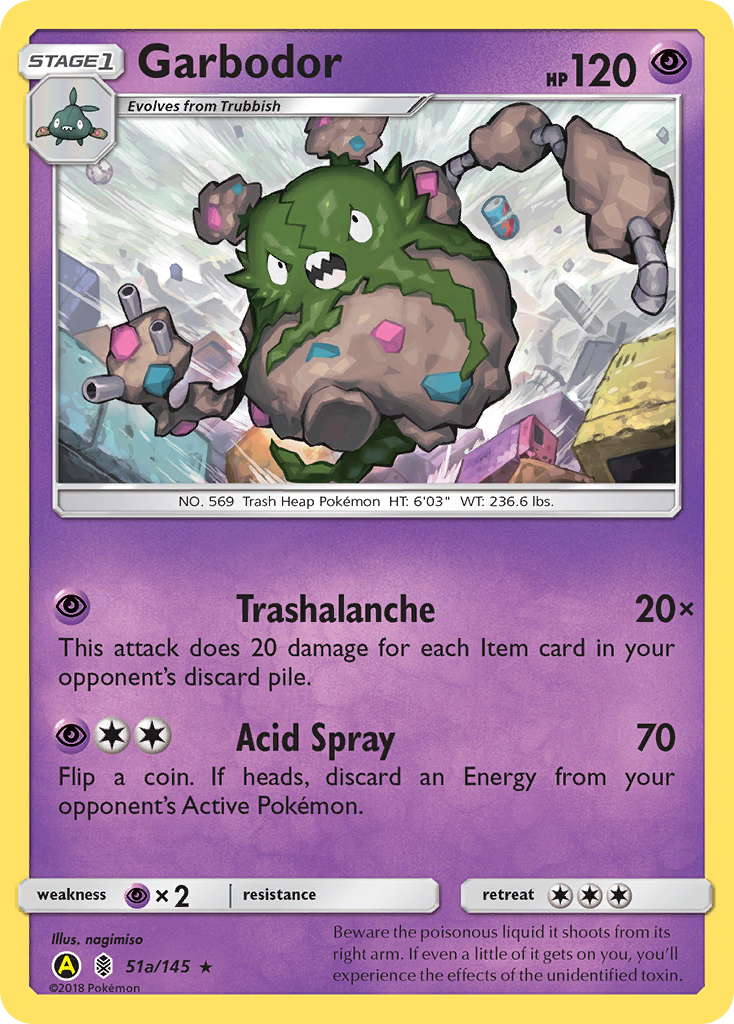 Garbodor, Guardians Rising 51a/145, rare