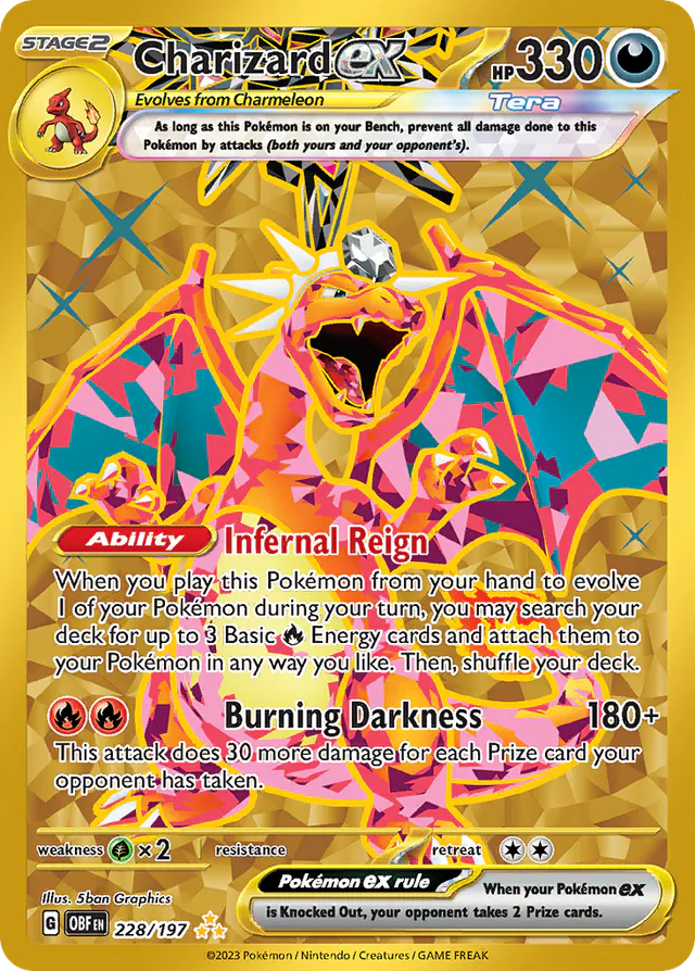 Charizard ex, Obsidian Flames 228/197, secret-rare