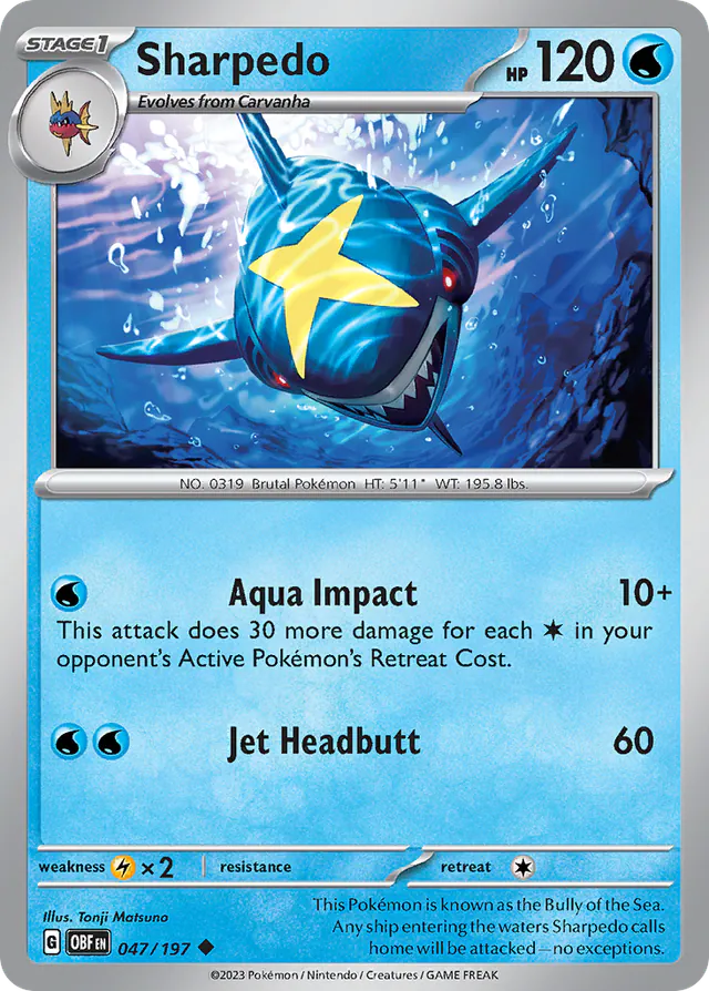 Sharpedo, Obsidian Flames 047/197, uncommon