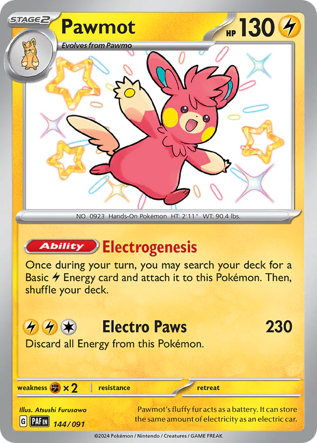 Pawmot, Paldean Fates 144/91, ultra-rare