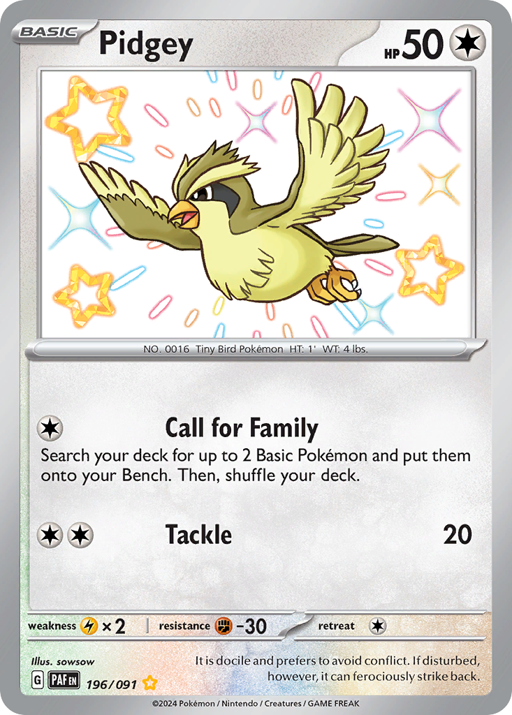 Pidgey, Paldean Fates 196/91, ultra-rare