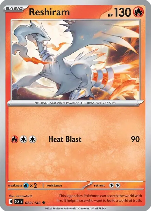 Reshiram, Stellar Crown 022/142, uncommon